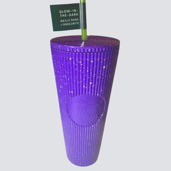 "Easter"New Starbucks 2024 Glow-In-The-Dark Purple Cold Tumbler 24oz Straw Bling - Picture 2 of 13